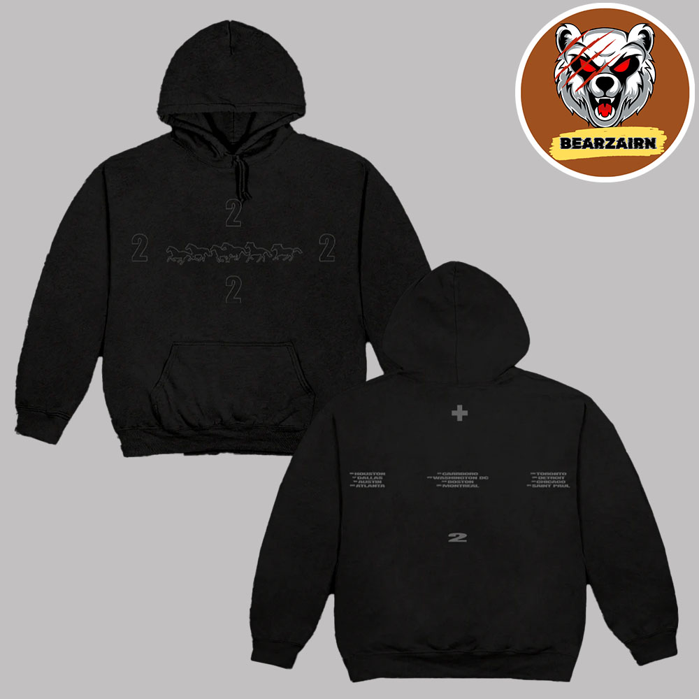 2 Hollis 2H Black Running Horse Unisex Hoodie 2 Hollis 2H Black Running Horse Unisex Hoodie