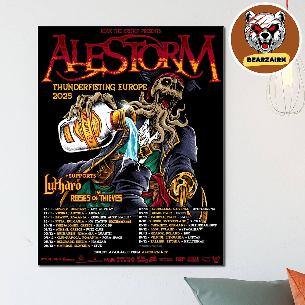 Alestorm Thunderfisting Europe 2025 Tour Schedule Rock The Kristof Presents Home Decor Poster Canvas Alestorm Thunderfisting Europe 2025 Tour Schedule Rock The Kristof Presents Home Decor Poster Canvas
