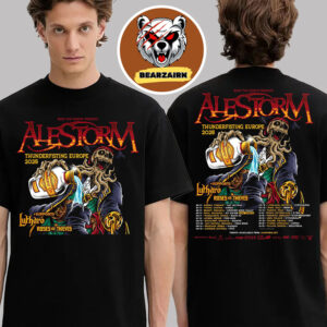 Alestorm Thunderfisting Europe 2025 Tour Schedule Rock The Kristof Presents Two Sided Unisex T-Shirt Alestorm Thunderfisting Europe 2025 Tour Schedule Rock The Kristof Presents Two Sided Unisex T-Shirt