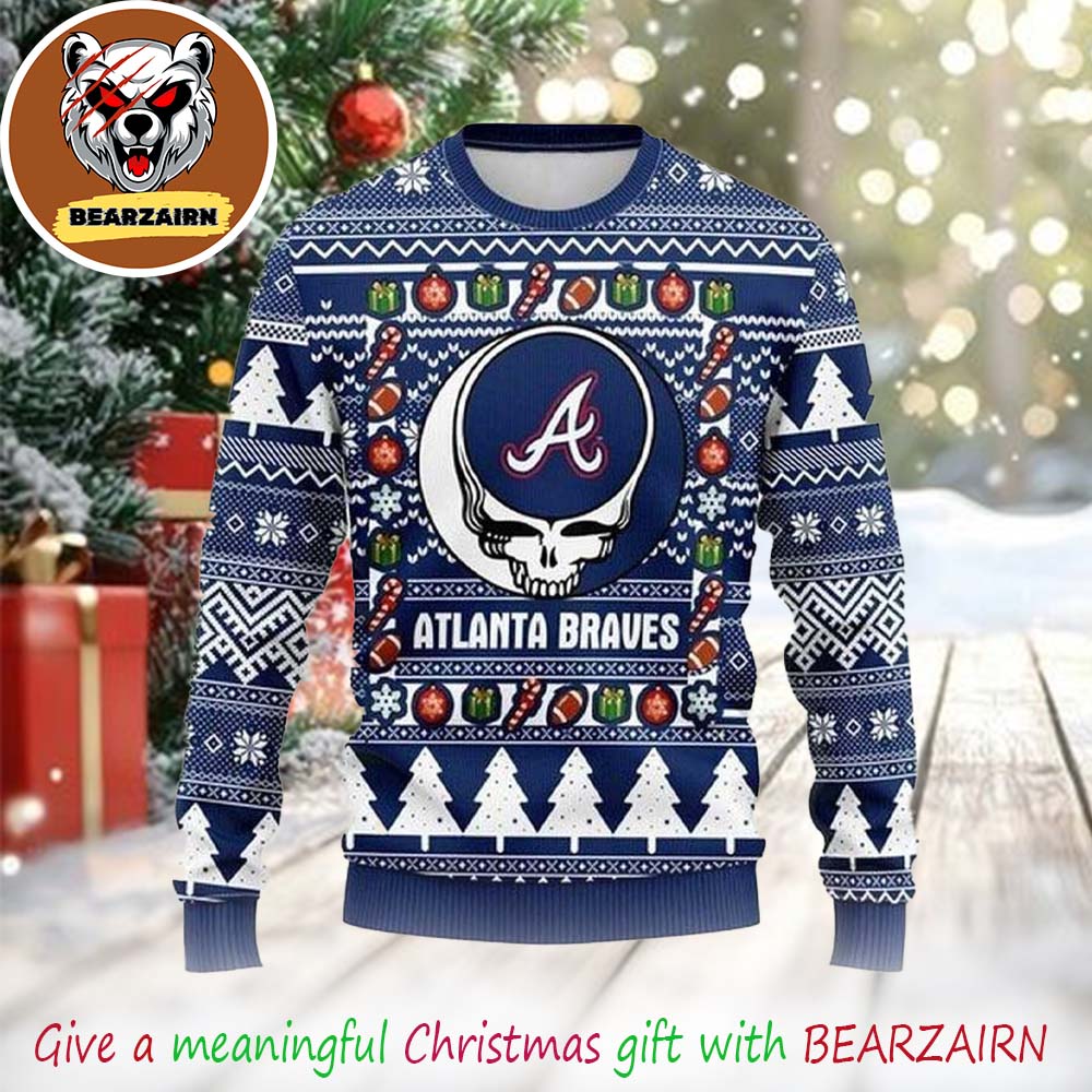 Atlanta Braves Grateful Dead MLB 2025 Christmas Ugly Sweater Atlanta Braves Grateful Dead MLB 2025 Christmas Ugly Sweater