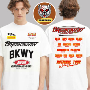 Breakaway Festival 2026 Merch Tee National Tour World Champions Shcedule White Two Sided Unisex T-Shirt