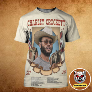 Charley Crockett Event Poster North American Tour 2026 Dates List All Over Print Shirt Charley Crockett Event Poster North American Tour 2026 Dates List All Over Print Shirt