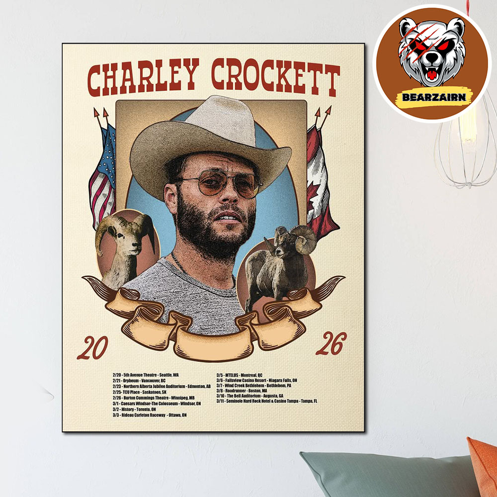 Charley Crockett Event Poster North American Tour 2026 Dates List Home Decor Poster Canvas Charley Crockett Event Poster North American Tour 2026 Dates List Home Decor Poster Canvas