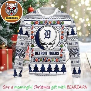 Detroit Tigers Grateful Dead MLB 2025 Christmas Ugly Sweater