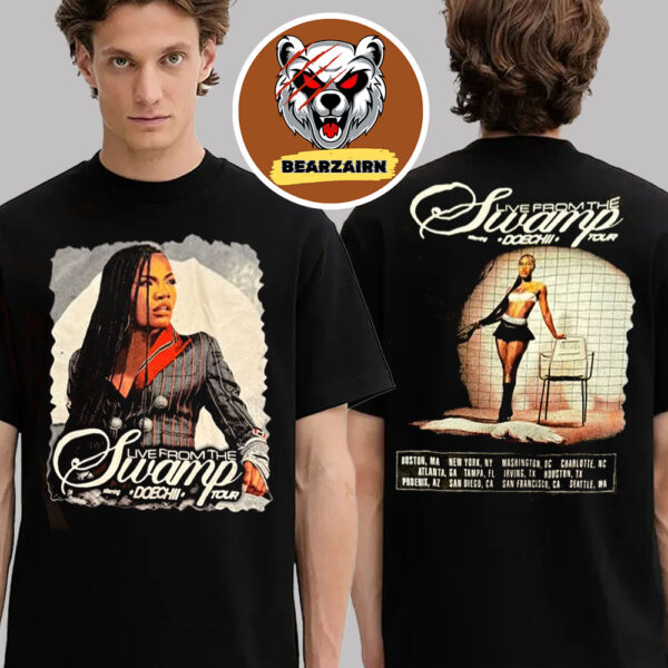 Doechii Merch Tee Live from the Swamp Tour 2025 Schedule Two Sided Unisex T-Shirt