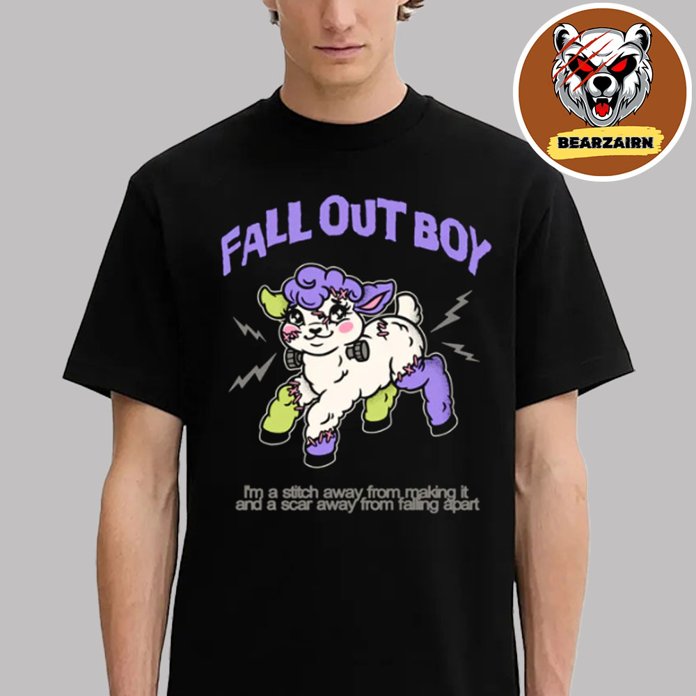 Fall Out Boy Merch Tee Frankenlamb I'm A Stitch Away from Making it And A Scar Away From Failing Apart  Unisex T-Shirt Fall Out Boy Merch Tee Frankenlamb I'm A Stitch Away from Making it And A Scar Away From Failing Apart  Unisex T-Shirt