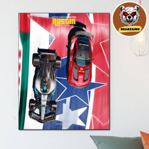 Formula 1 US Grand Prix 2025 Circuit Of The Americas Austin Texas Mercedes-AMG F1 W16 E Performance And Mercedes-AMG GT Black Series  On October 17-19 2025 Home Decor Poster Canvas