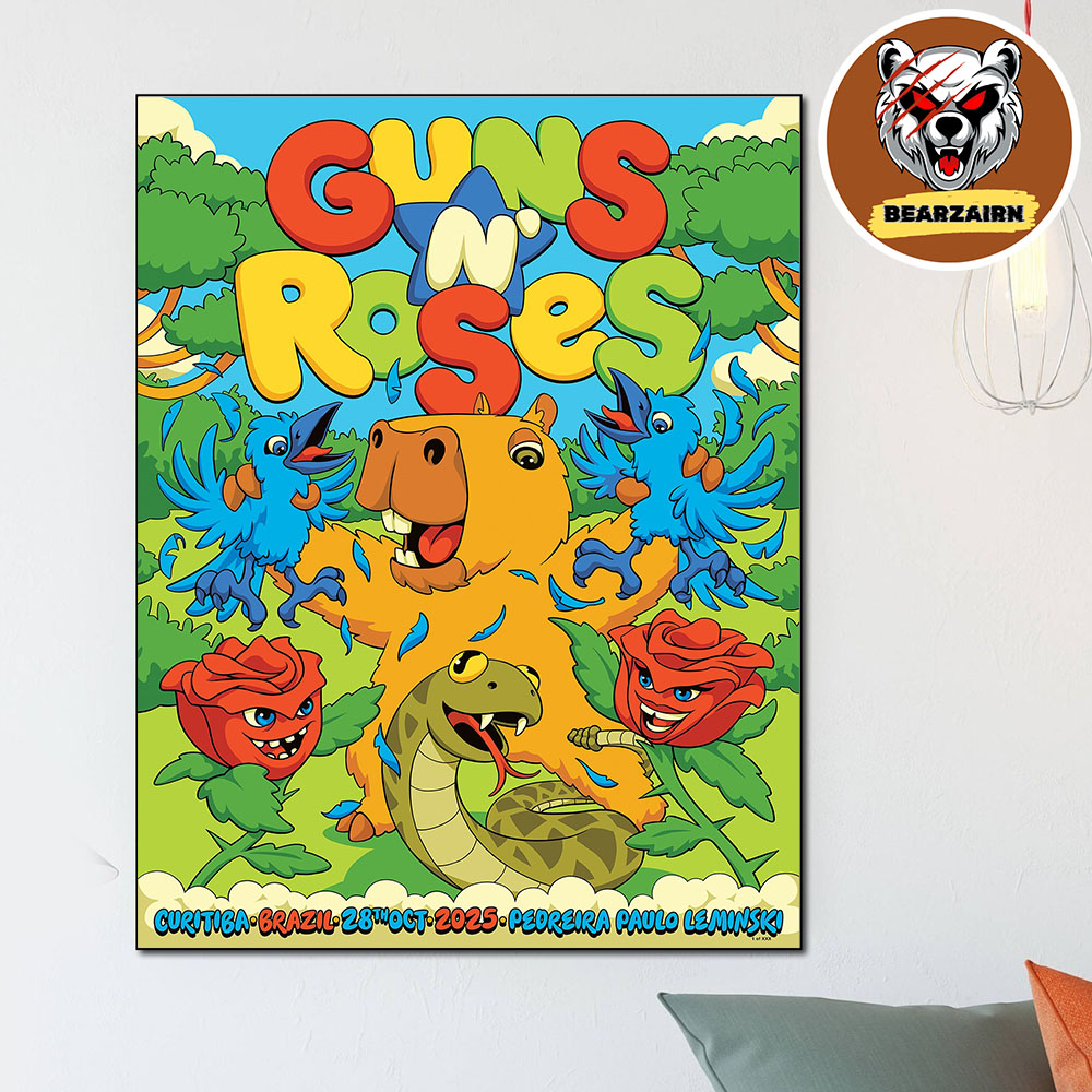 Guns N Roses Brazil Show Poster At Pedreira Paulo Leminski In Curitiba, Brazil On October 28th 2025 Home Decor Poster Canvas Guns N Roses Brazil Show Poster At Pedreira Paulo Leminski In Curitiba, Brazil On October 28th 2025 Home Decor Poster Canvas