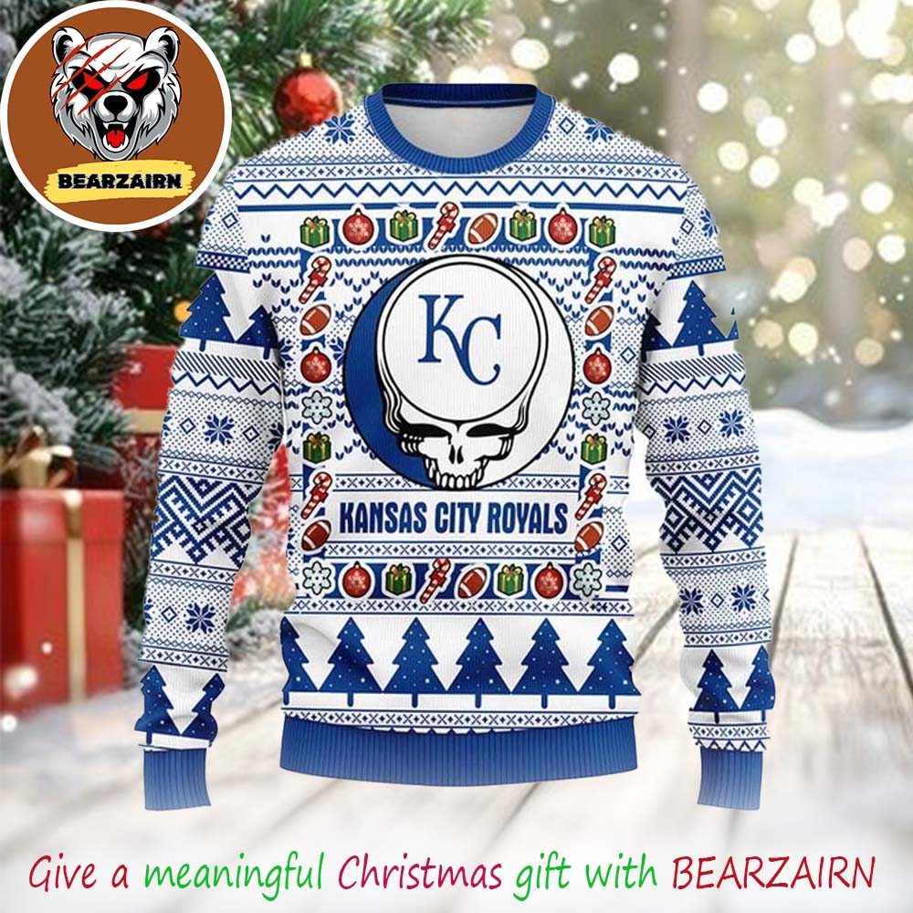 Kansas City Royals Grateful Dead MLB 2025 Christmas Ugly Sweater Kansas City Royals Grateful Dead MLB 2025 Christmas Ugly Sweater