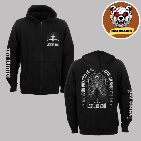 Lacuna Coil Merch Oxygen Unisex Zip Hoodie
