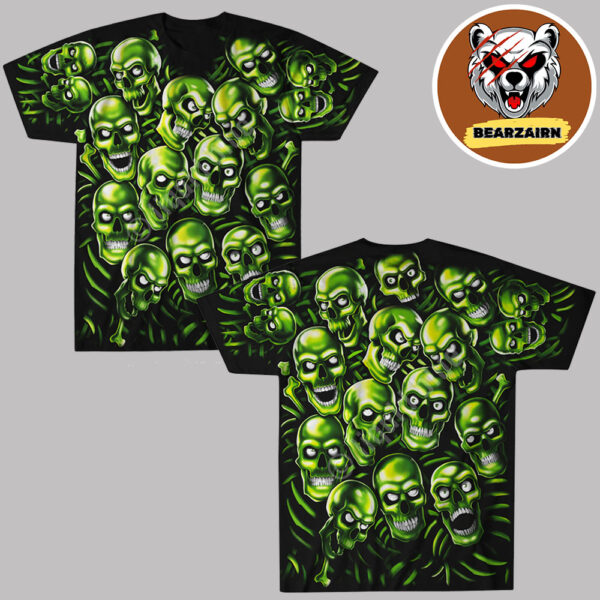 Liquid Blue Skull Green Pile Black 2025 All Over Print Shirt