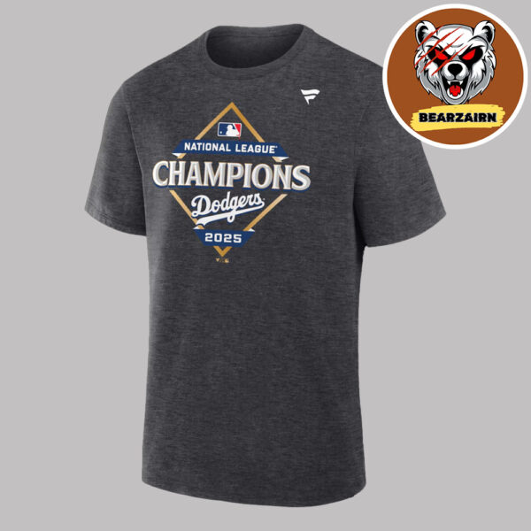 Los Angeles Dodgers 2025 National League Champions Locker Room Charcoal Unisex T-Shirt