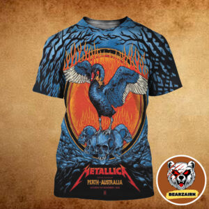 Metallica M72 Perth Australia 2025 Merchandise Poster At Optus Sradium On November 1st 2025 M72 World Tour All Over Print Shirt Metallica M72 Perth Australia 2025 Merchandise Poster At Optus Sradium On November 1st 2025 M72 World Tour All Over Print Shirt