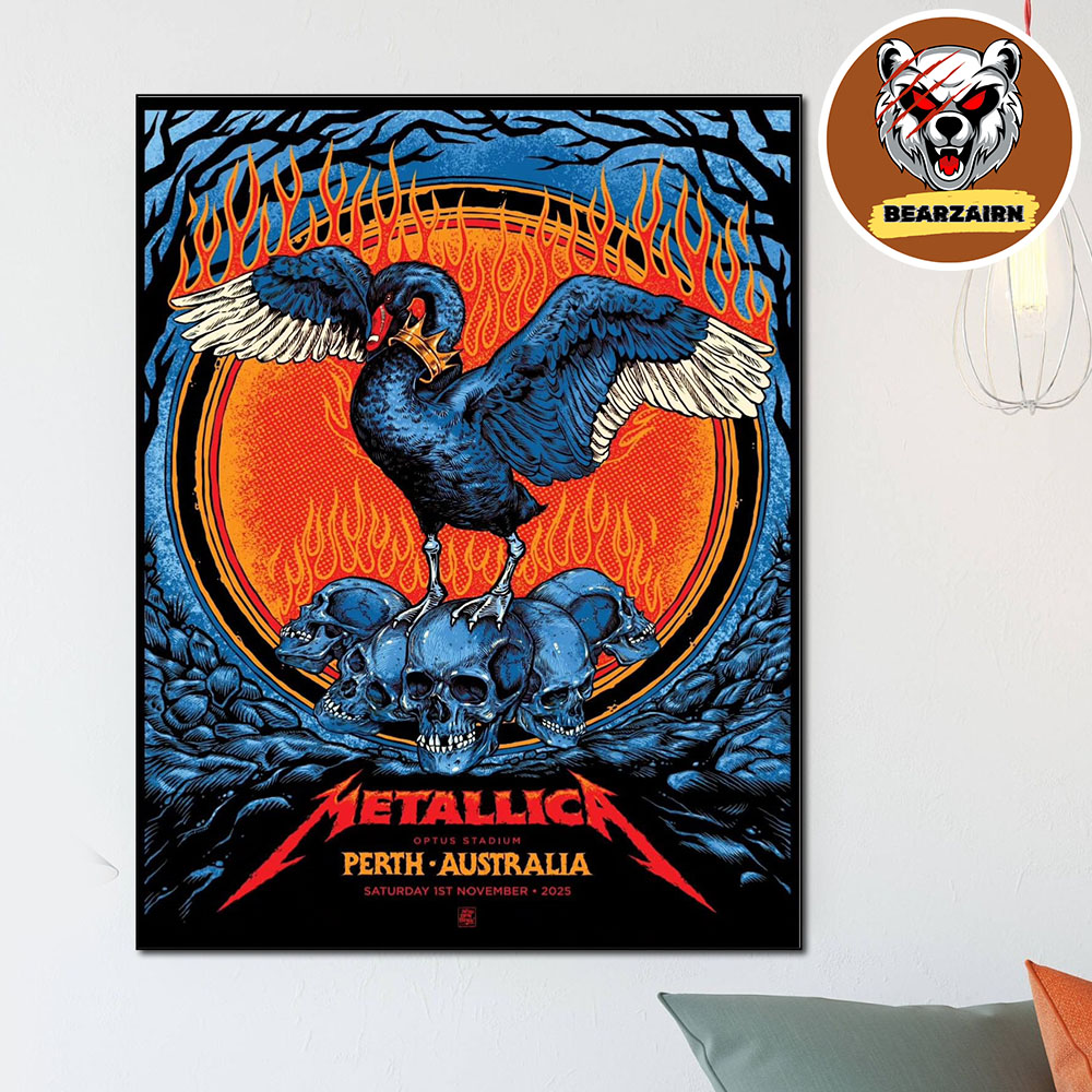 Metallica M72 Perth Australia 2025 Merchandise Poster At Optus Sradium On November 1st 2025 M72 World Tour Home Decor Poster Canvas Metallica M72 Perth Australia 2025 Merchandise Poster At Optus Sradium On November 1st 2025 M72 World Tour Home Decor Poster Canvas