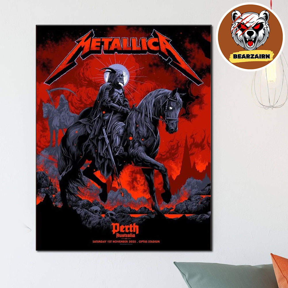 Metallica Perth Australia 2025 Exclusive Pop Up Poster At Optus Stadium In Australia On November 1st 2025 Home Decor Poster Canvas Metallica Perth Australia 2025 Exclusive Pop Up Poster At Optus Stadium In Australia On November 1st 2025 Home Decor Poster Canvas