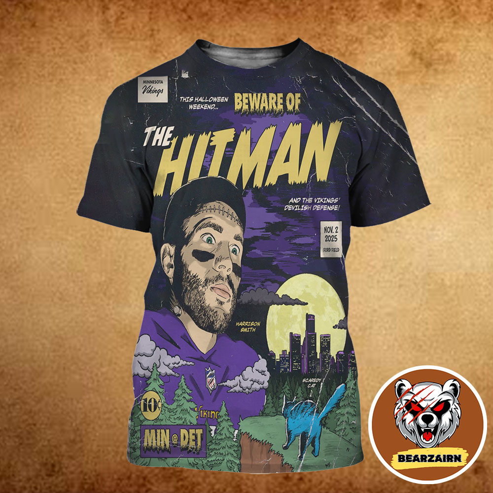 Minnesota Vikings Vs Detroit Lions Matchup Game Day Beware Of The Hitman NFL On November 2 2025 All Over Print Shirt Minnesota Vikings Vs Detroit Lions Matchup Game Day Beware Of The Hitman NFL On November 2 2025 All Over Print Shirt