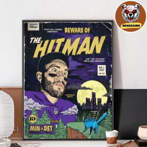 Minnesota Vikings Vs Detroit Lions Matchup Game Day Beware Of The Hitman NFL On November 2 2025 Home Decor Poster Canvas Minnesota Vikings Vs Detroit Lions Matchup Game Day Beware Of The Hitman NFL On November 2 2025 Home Decor Poster Canvas