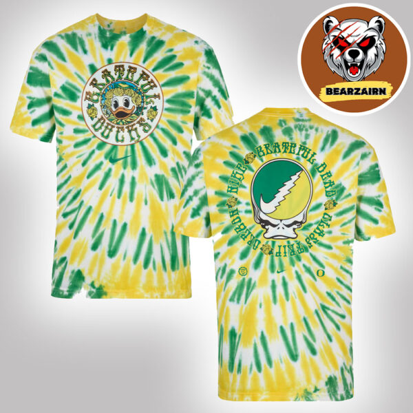 Nike X Grateful Dead X Oregon Ducks Duck And Roses Tie Dye Unisex T-Shirt