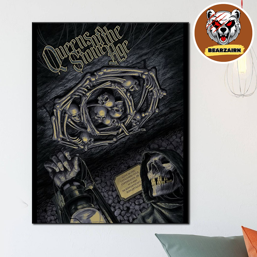 Queens Of The Stone Age Event Poster Alive In The Catacombs Tour 2025 At The DR Koncerthuset In Copenhagen Denmark On October 24 2025 Home Decor Poster Canvas Queens Of The Stone Age Event Poster Alive In The Catacombs Tour 2025 At The DR Koncerthuset In Copenhagen Denmark On October 24 2025 Home Decor Poster Canvas