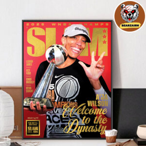 Slam 259 Gold Metal Cover Poster Aja Wilson Welcome To The Dynasty 2025 WNBA Champions Home Decor Poster Canvas