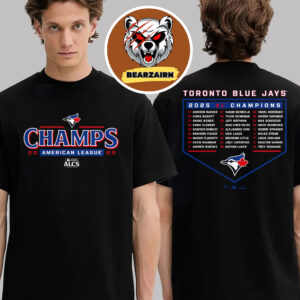 Toronto Blue Jays 2025 American League Champions Bloop Single Roster Team Two Sided Unisex T-Shirt