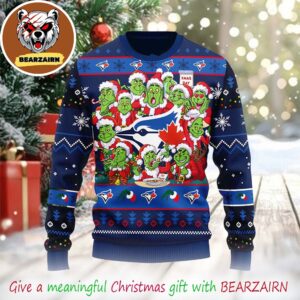 Toronto Blue Jays 2025 Grinch Xmas Day Ugly Christmas Sweater For Family