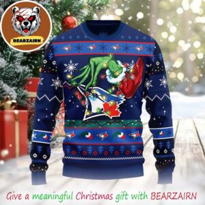Toronto Blue Jays MLB Grinch Gift For Baseball Fans 2025 Christmas Ugly Sweater
