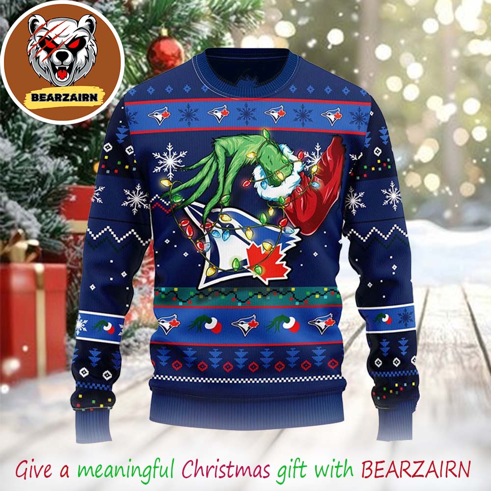 Toronto Blue Jays MLB Grinch Gift For Baseball Fans 2025 Christmas Ugly Sweater Toronto Blue Jays MLB Grinch Gift For Baseball Fans 2025 Christmas Ugly Sweater