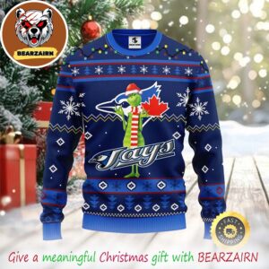 Toronto Blue Jays MLB Print Funny Grinch Gift For Baseball Fans 2025 Christmas Ugly Sweater
