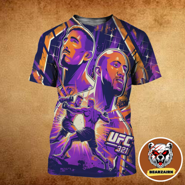 UFC 321 Artist Series Poster Tom Aspinall Vs Ciryl Gane In Abu Dhabi On October 25 2025 All Over Print Shirt