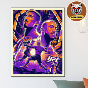 UFC 321 Artist Series Poster Tom Aspinall Vs Ciryl Gane In Abu Dhabi On October 25 2025 Home Decor Poster Canvas