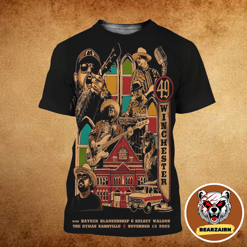 49 Winchester Event Poster Night 2 At Ryman Auditorium In Nashville Tennessee On November 15 2025 All Over Print Shirt 49 Winchester Event Poster Night 2 At Ryman Auditorium In Nashville Tennessee On November 15 2025 All Over Print Shirt