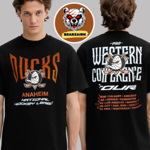 Anaheim Ducks Merch Tee Western Conference Tour 2025 Schedule NHL Two Sided Unisex T-Shirt
