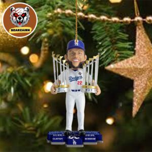 Clayton Kershaw Los Angeles Dodgers Back-to-Back World Series Champions Ornament