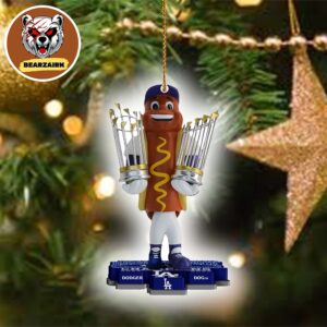 Dodger Dog Los Angeles Dodgers Back-to-Back World Series Champions Christmas Tree Ornament