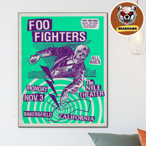 Foo Fighters Event Poster In Bakersfield California At The Nile Theater On November 3 2025 Home Decor Poster Canvas