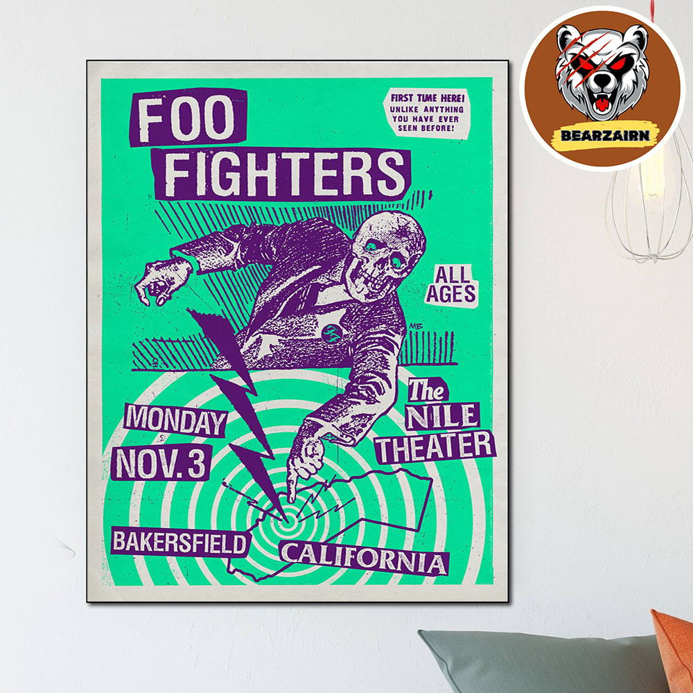 Foo Fighters Event Poster In Bakersfield California At The Nile Theater On November 3 2025 Home Decor Poster Canvas Foo Fighters Event Poster In Bakersfield California At The Nile Theater On November 3 2025 Home Decor Poster Canvas