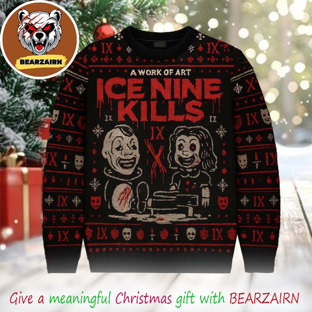 Ice Nine Kills A Work Of Art 2025 Holiday Jumper Ugly Christmas Sweater