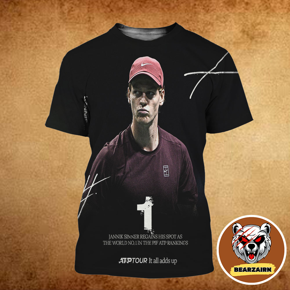 Jannik Sinner Is The World No 1 In The PIF ATP Rankings All Over Print Shirt Jannik Sinner Is The World No 1 In The PIF ATP Rankings All Over Print Shirt