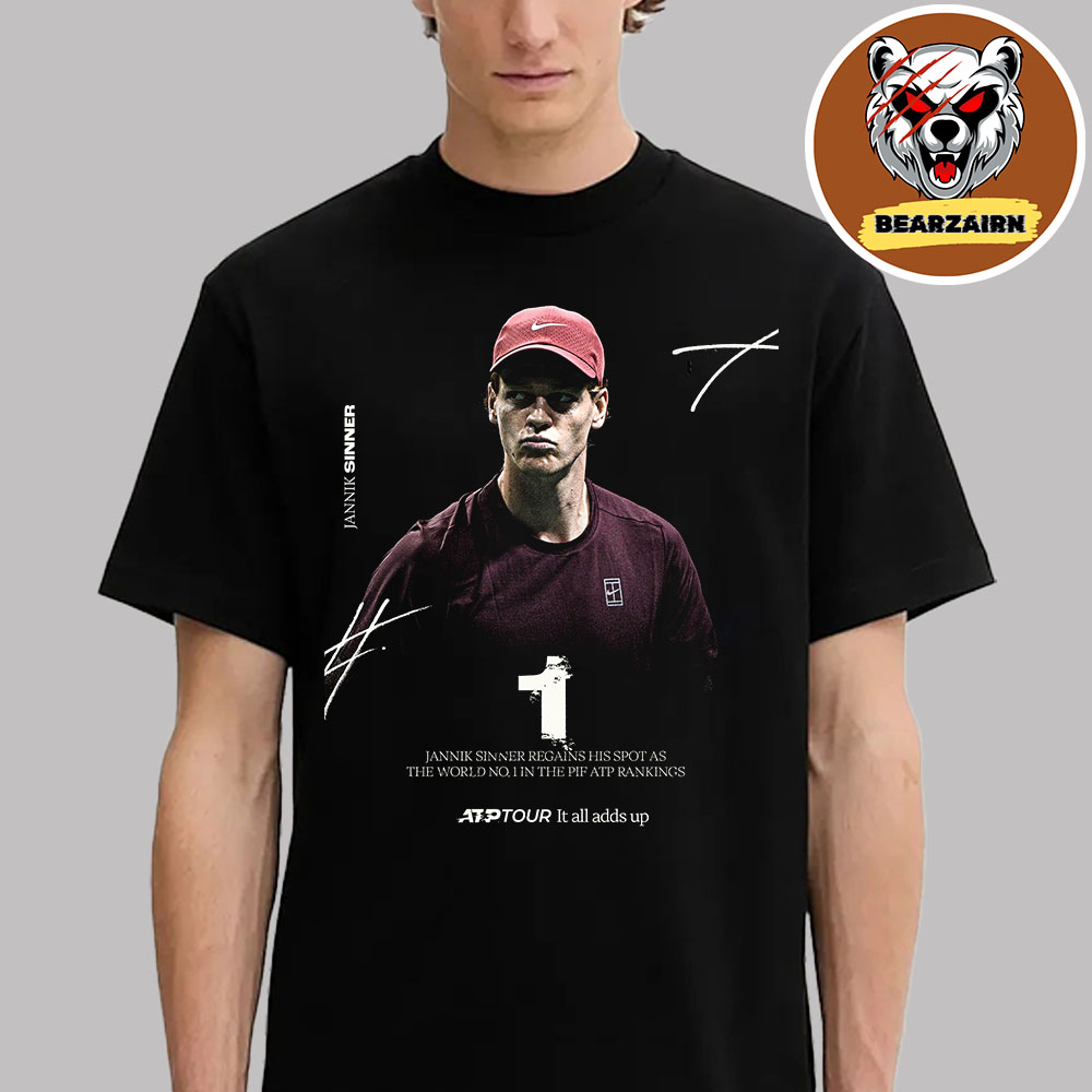 Jannik Sinner Is The World No 1 In The PIF ATP Rankings Unisex T-Shirt Jannik Sinner Is The World No 1 In The PIF ATP Rankings Unisex T-Shirt