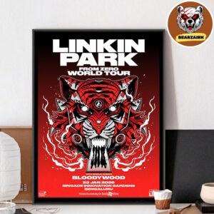 Linkin Park From Zero Event Poster In Bengaluru At Brigade Innovation Gardens On January 23th 2026 World Tour With Bloodywood The Tiger Artwork Home Decor Poster Canvas