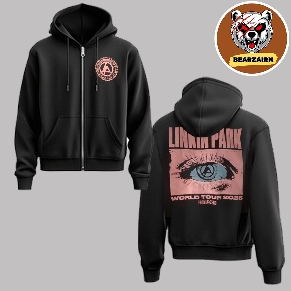 Linkin Park From Zero Merch World Tour 2025 The Eyes Logo Artwork Unisex Zip Hoodie Linkin Park From Zero Merch World Tour 2025 The Eyes Logo Artwork Unisex Zip Hoodie
