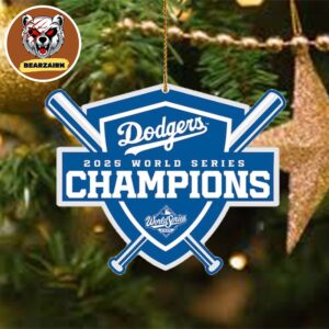 Los Angeles Dodgers 2025 World Series Champions Sticker 1 Xmas Ornament