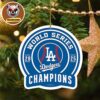 Los Angeles Dodgers 2025 World Series Champions Sticker Blue Red White Xmas Ornament