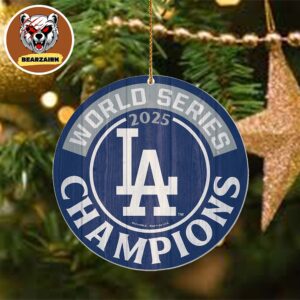 Los Angeles Dodgers WinCraft 2025 World Series Champions 14 Round Christmas Ornament