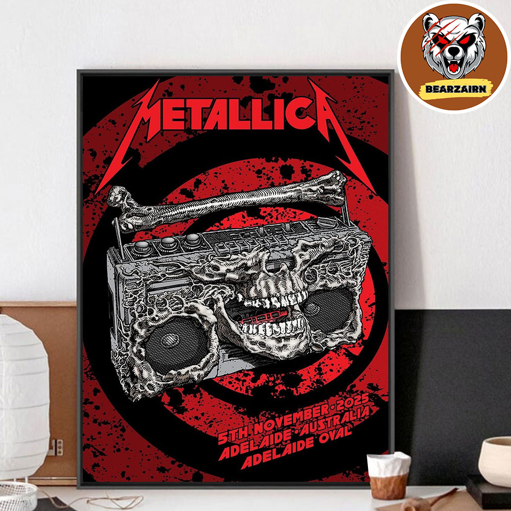 Metallica Adelaide Australia 2025 Merch Poster At Adelaide Oval In Adelaide Australia On November 5th 2025 Home Decor Poster Canvas Metallica Adelaide Australia 2025 Merch Poster At Adelaide Oval In Adelaide Australia On November 5th 2025 Home Decor Poster Canvas
