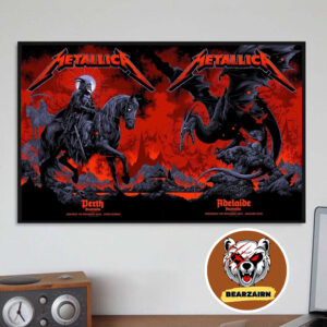 Metallica M72 Australia 2025 Pop Up Poster Night 1 And 2 At Optus Stadium In Perth And Adelaide Oval In Adelaide On November 1st And 5th 2025 Home Decor Poster Canvas