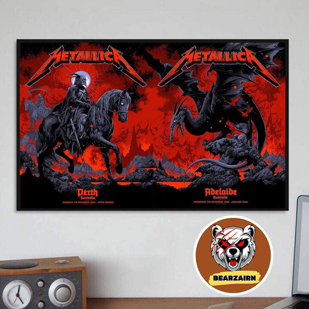 Metallica M72 Australia 2025 Pop Up Poster Night 1 And 2 At Optus Stadium In Perth And Adelaide Oval In Adelaide On November 1st And 5th 2025 Home Decor Poster Canvas Metallica M72 Australia 2025 Pop Up Poster Night 1 And 2 At Optus Stadium In Perth And Adelaide Oval In Adelaide On November 1st And 5th 2025 Home Decor Poster Canvas