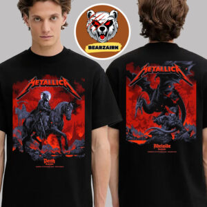 Metallica M72 Australia 2025 Pop Up Poster Night 1 And 2 At Optus Stadium In Perth And Adelaide Oval In Adelaide On November 1st And 5th 2025 Two Sided Unisex T-Shirt