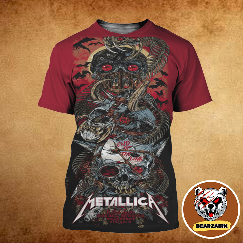 Metallica M72 Melbourne 2025 Merchadise Poster At Marvel Stadium Melbourne Australia On November 8th 2025 All Over Print Shirt Metallica M72 Melbourne 2025 Merchadise Poster At Marvel Stadium Melbourne Australia On November 8th 2025 All Over Print Shirt